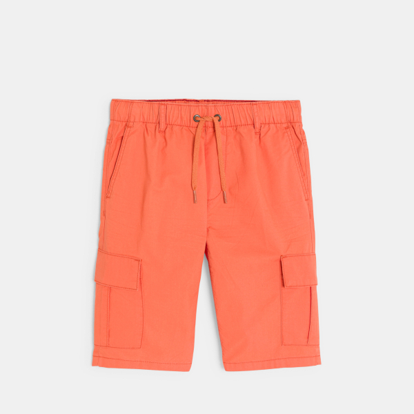 Bermuda cargo en toile orange Garçon
