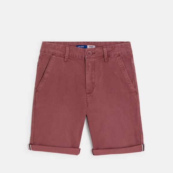 Short en toile chocolat Garçon