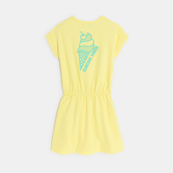 Robe estivale en jersey motif dos jaune Fille