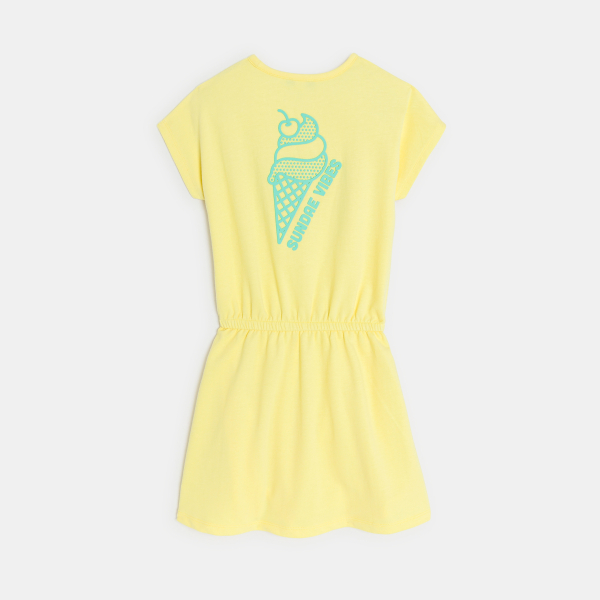 Robe estivale en jersey motif dos jaune Fille