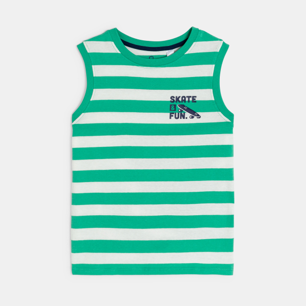 Débardeur rayé vert Garçon
