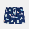 Short de bain imprimé bleu marine Garçon