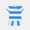 T-shirt et short rayures larges bleu bébé garçon