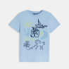 T-shirt manches courtes brodé bleu ciel Garçon