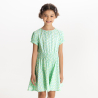Robe à fleurs manches princesse vert clair fille