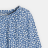 Blouse fleurs et fruits bleu bébé fille