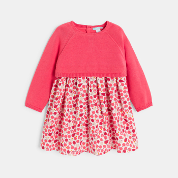 Robe effet 2 en 1 fruit rose bébé fille