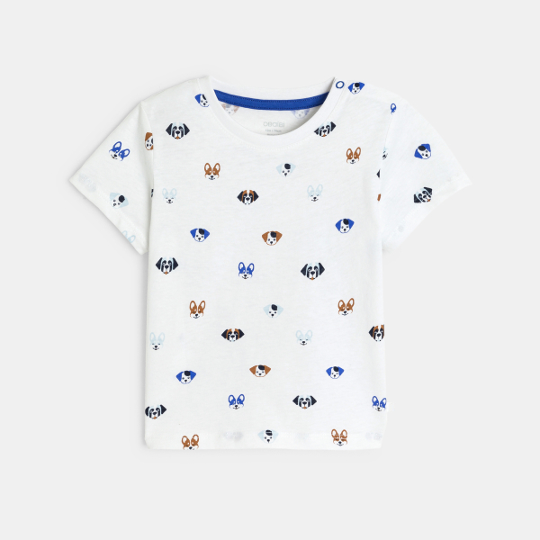 T-shirt animaux blanc bébé garçon