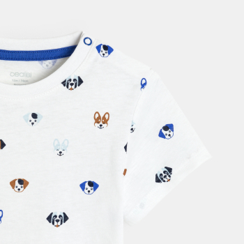 T-shirt animaux blanc bébé garçon