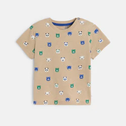 T-shirt animaux marron bébé garçon