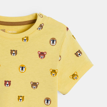 T-shirt animaux jaune bébé garçon
