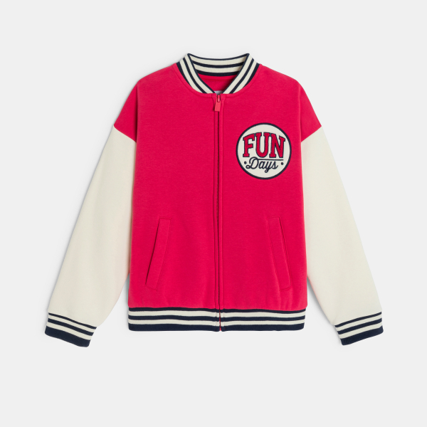 Sweat-shirt teddy campus rouge Fille