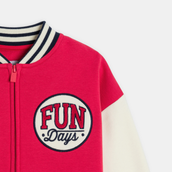 Sweat-shirt teddy campus rouge Fille