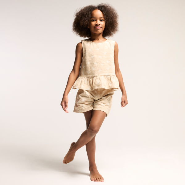 Short imprimé beige Fille