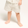 Short esprit lin rayé blanc bébé garçon