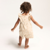 Combi courte lin et coton fleurie beige bébé fille
