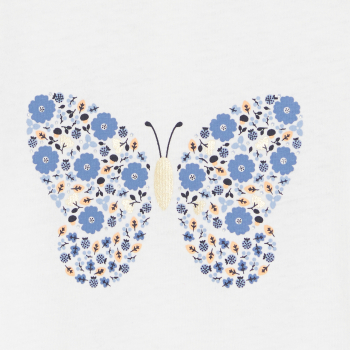 T-shirt sequins papillon blanc bébé fille