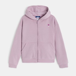 Sweat-shirt à capuche mauve...