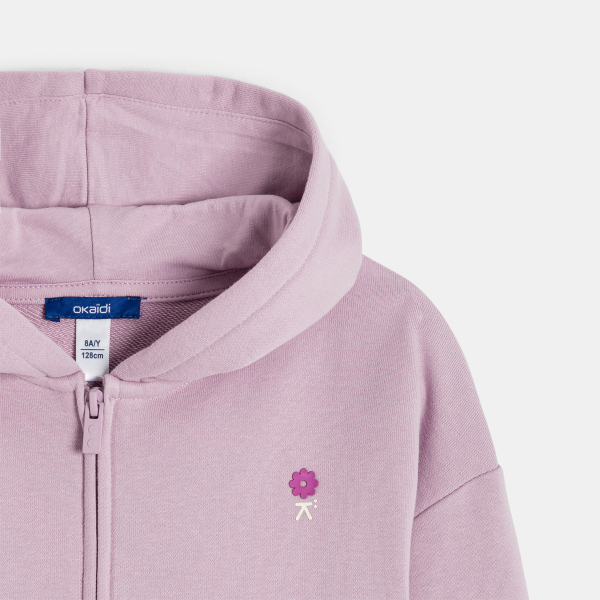 Sweat-shirt à capuche mauve Fille