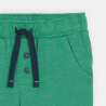 Short jersey de coton rayé vert bébé garçon