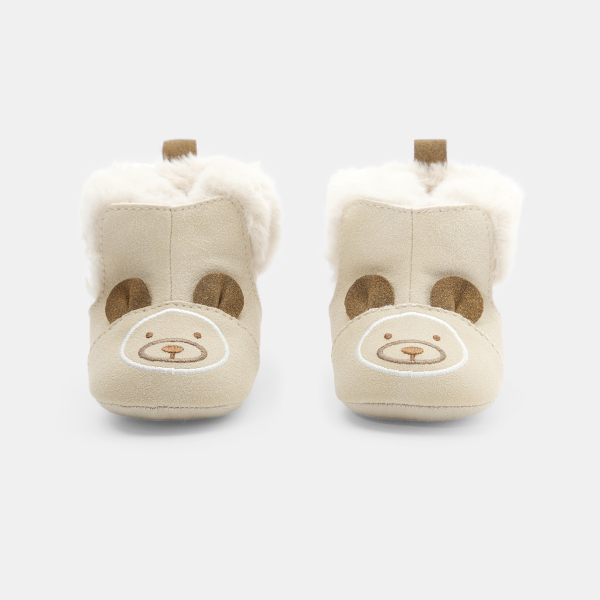 Boots fourrés souples beige bébé garçon