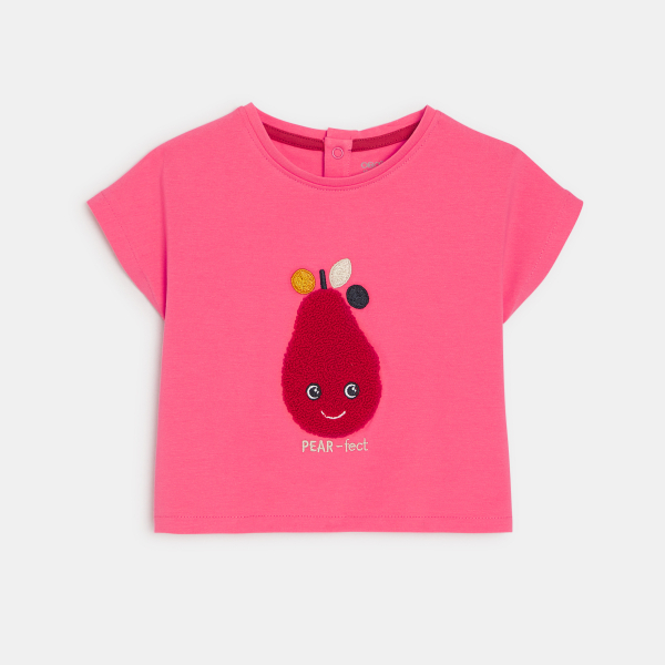 T-shirt sensoriel poire rose bébé fille