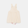 Robe salopette twill rose clair bébé fille