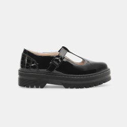 Mocassins à bride vernies noir fille