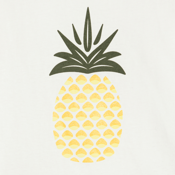 Pyjama short motif ananas jaune Fille