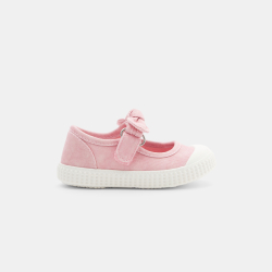 Ballerines toile à noeud bébé fille