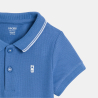 Polo maille piquée uni bleu bébé garçon