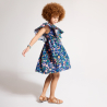 Robe imprimée à mancherons volantés bleu Fille