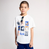 T-shirt manches courtes motif placé blanc Garçon