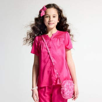 Pantalon de tailleur à pinces rose Fille