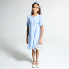 Robe volantée imprimée bleu Fille