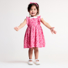 Robe fleurie et t-shirt rose bébé fille