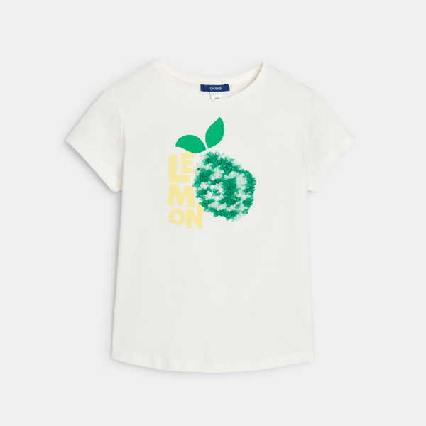 T-shirt manches courtes motif ananas blanc Fille