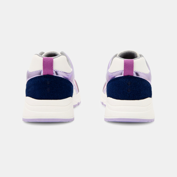 Baskets running lacées irisées fille