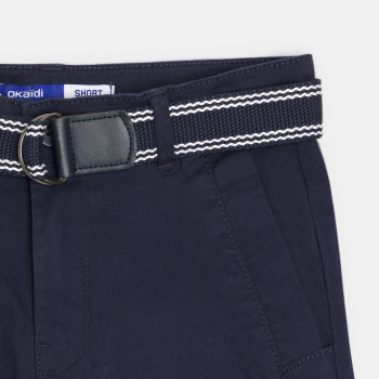 Bermuda chino ceinturé bleu Garçon