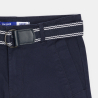 Bermuda chino ceinturé bleu Garçon