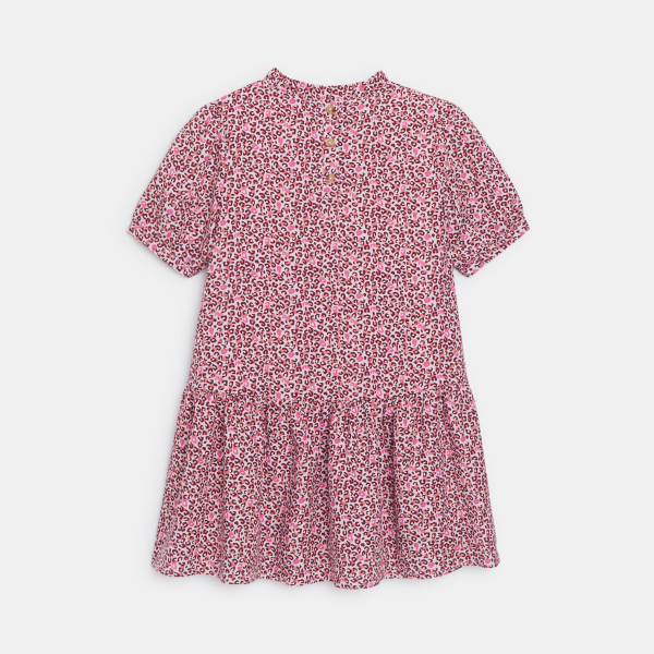 Robe imprimée léopard rose Fille