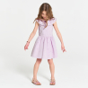 Robe courte en broderie anglaise mauve Fille