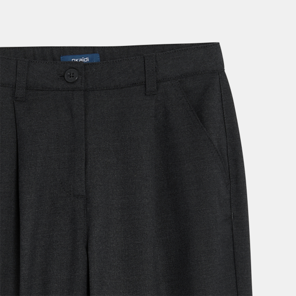 Pantalon de tailleur à pinces gris anthracite Fille