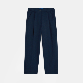 Pantalon de tailleur à pinces bleu marine Fille