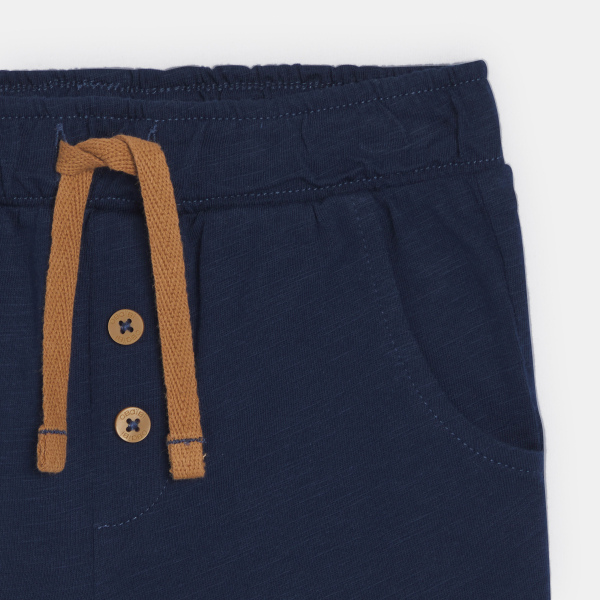 Short jersey de coton rayé bleu bébé garçon