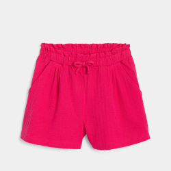 Short souple en jersey fantaisie rose Fille