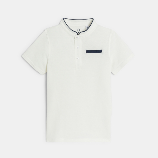 Polo manches courtes blanc Garçon