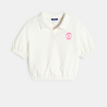 Polo à manches courtes blanc Fille