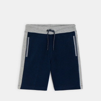 Bermuda en molleton bleu marine Garçon