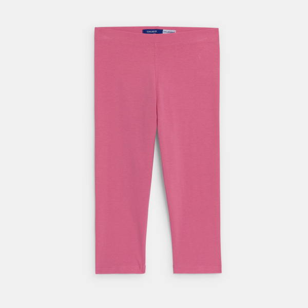 Legging court en jersey rose fille